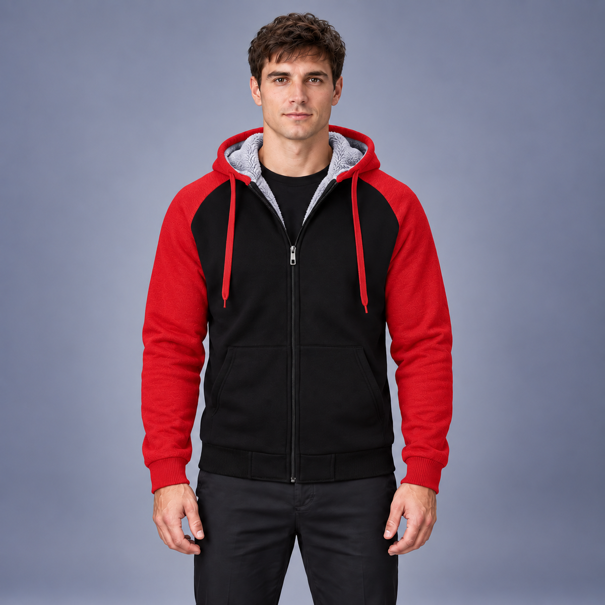 Fontavier Men's Sherpa-Lined Full-Zip Hoodie