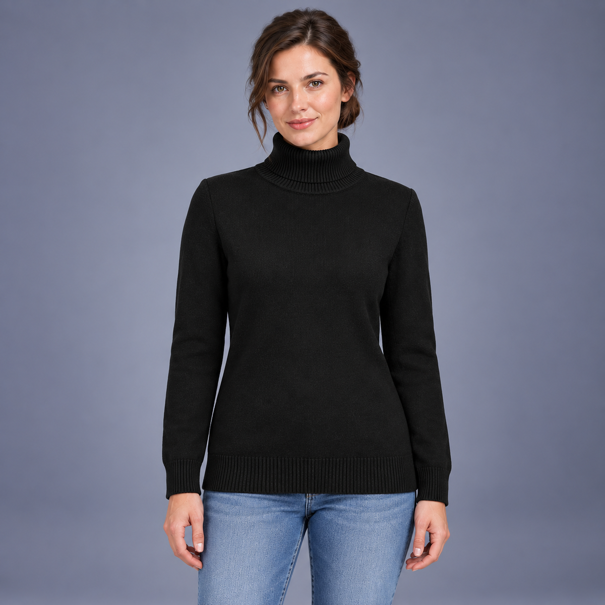Fontavier Women's Soft High-Neck Tunic Pullover Sweater