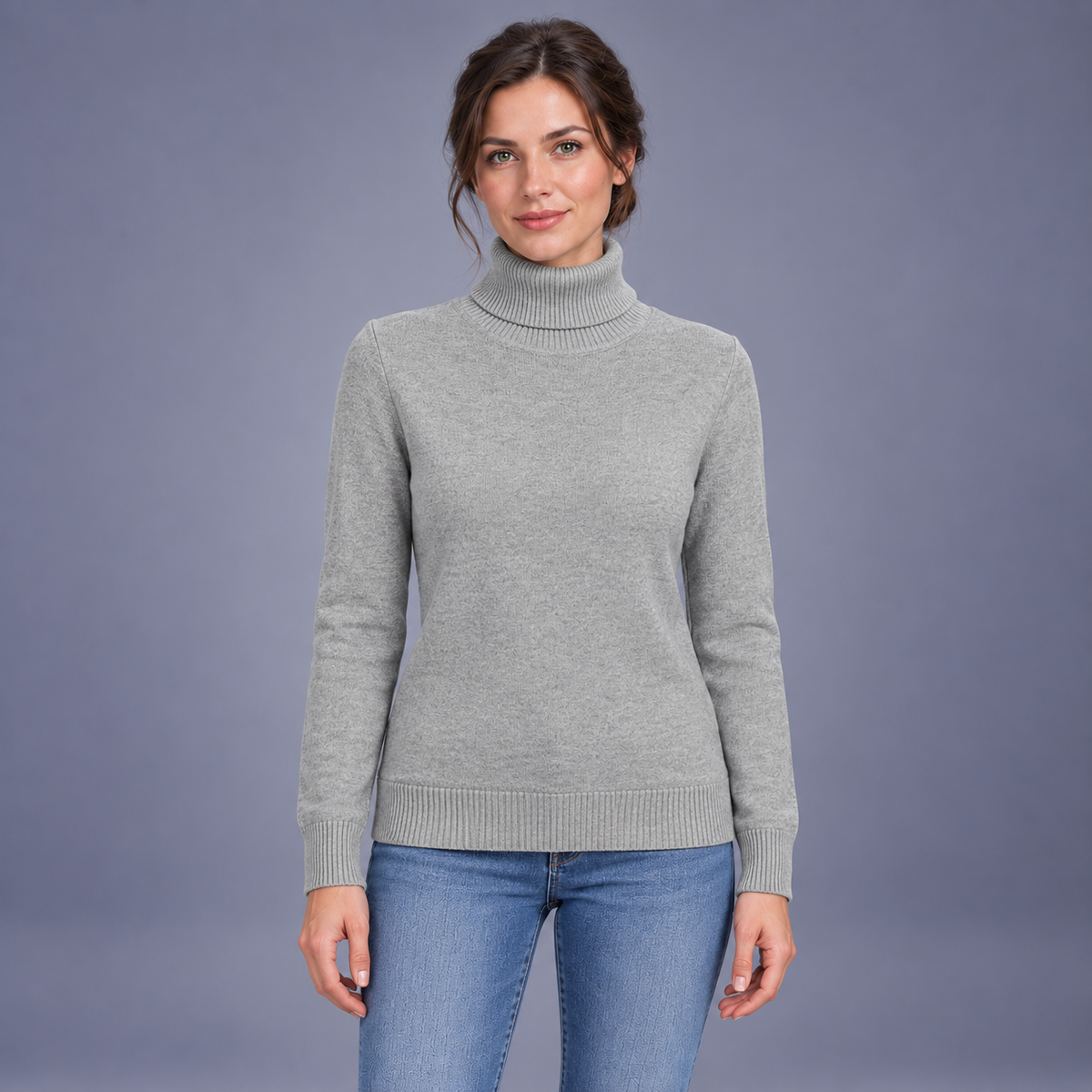 Fontavier Women's Soft High-Neck Tunic Pullover Sweater