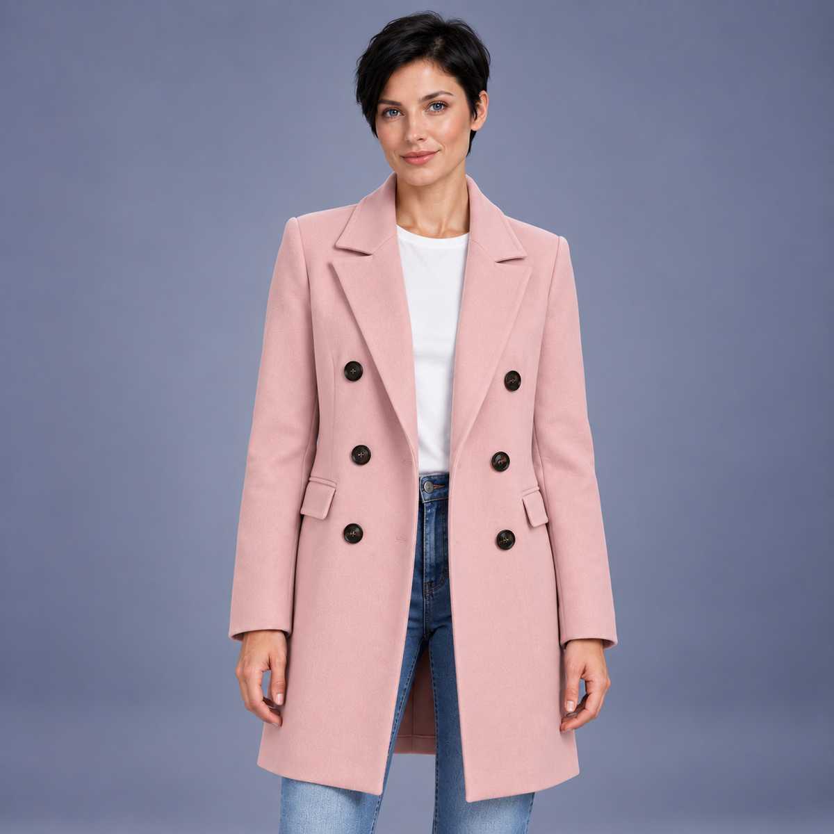 Fontavier Women's Over-The-Knee Double-Breasted Trench Coat