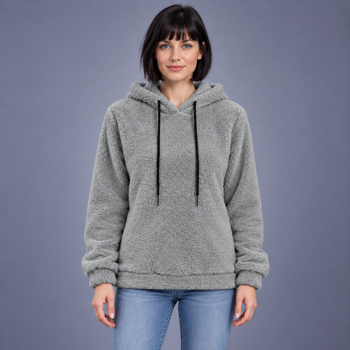 Fontavier Women's Teddy Drawstring Hooded Sweatshirt