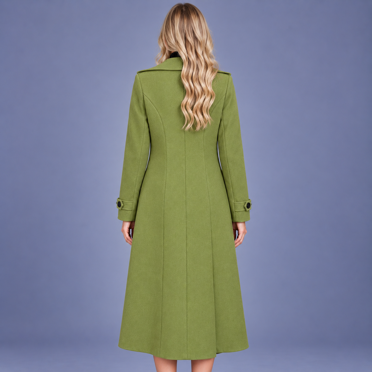 Fontavier Women's French-Style Double-Breasted Mid-Length Overcoat