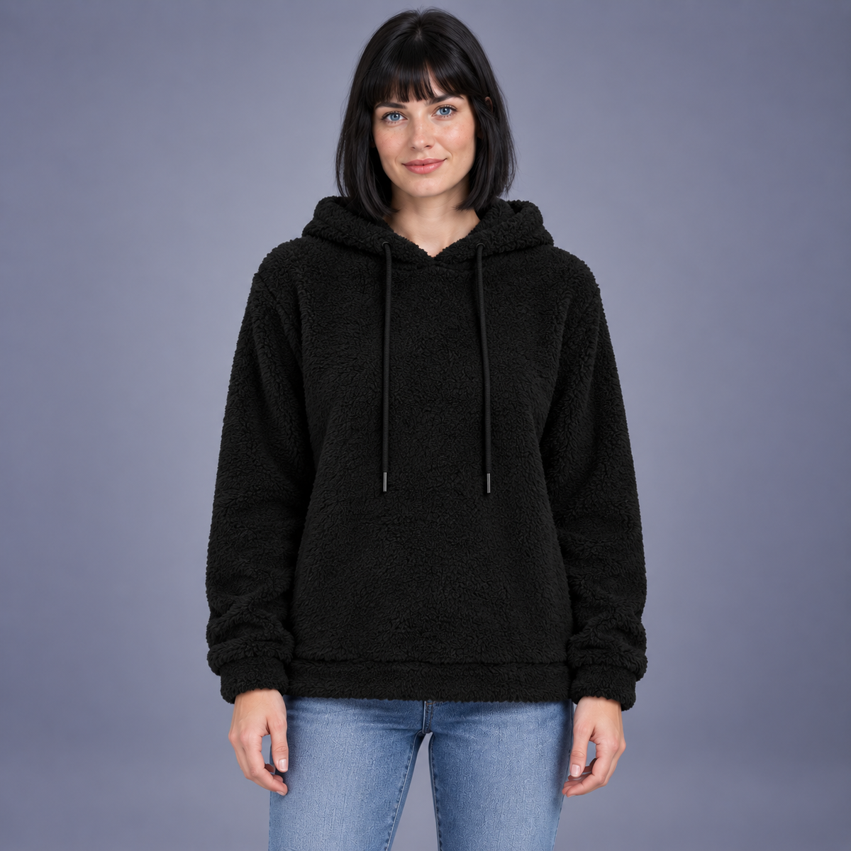 Fontavier Women's Teddy Drawstring Hooded Sweatshirt