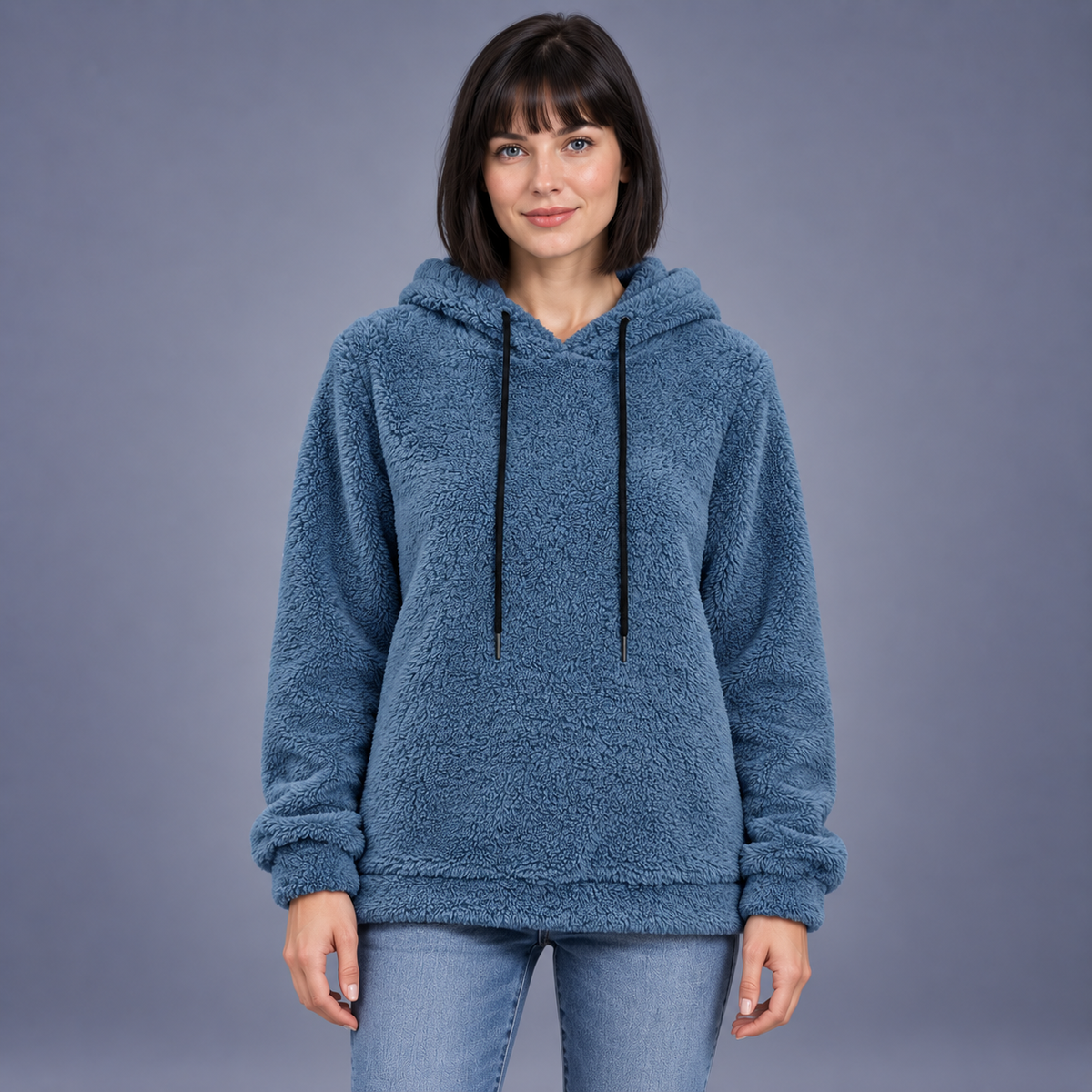 Fontavier Women's Teddy Drawstring Hooded Sweatshirt