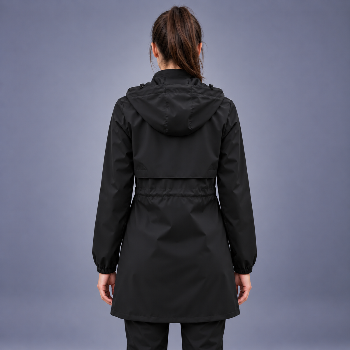 Fontavier Women's Mid-Length Hooded Raincoat