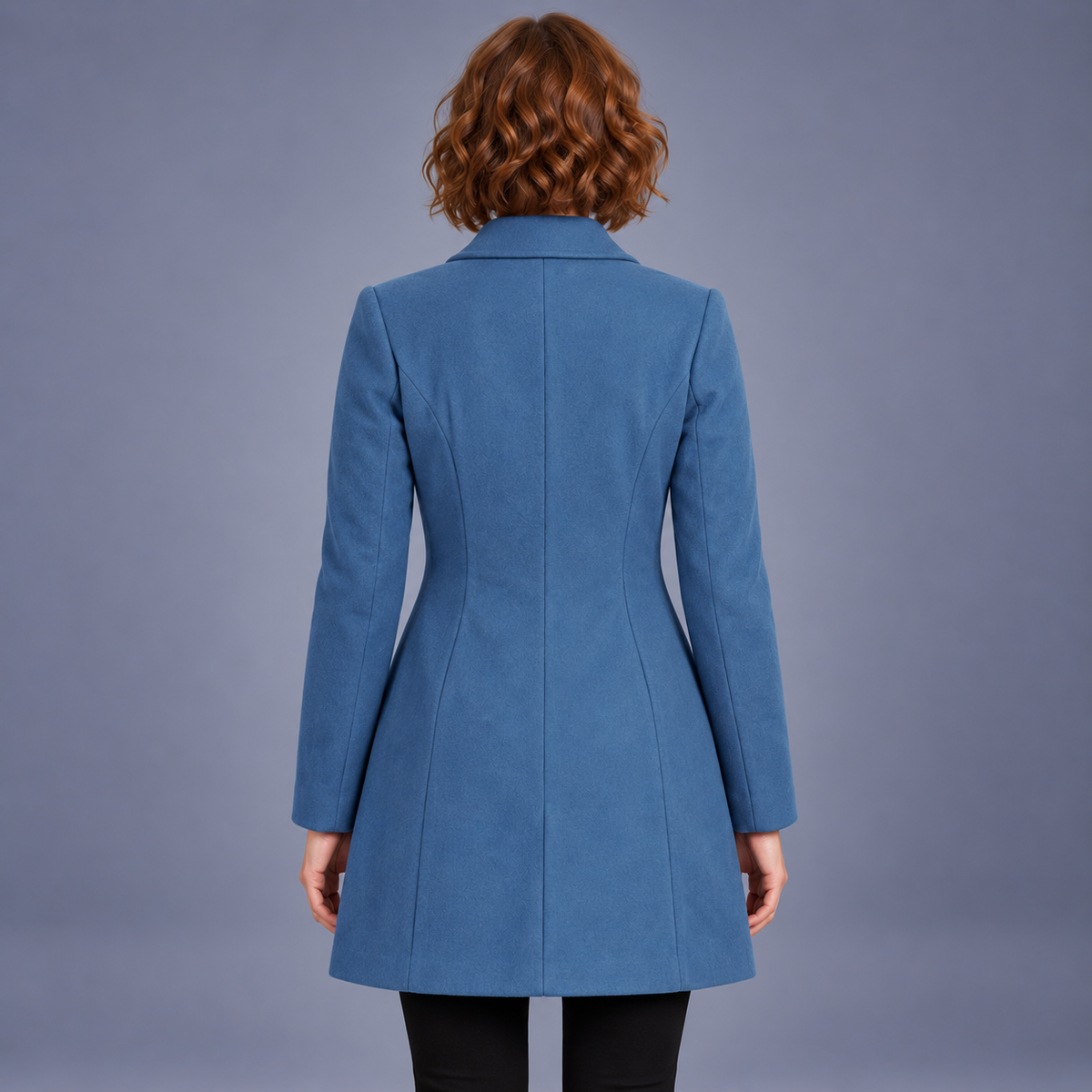 Fontavier Women's Classic Lapel Single-Breasted Long Coat