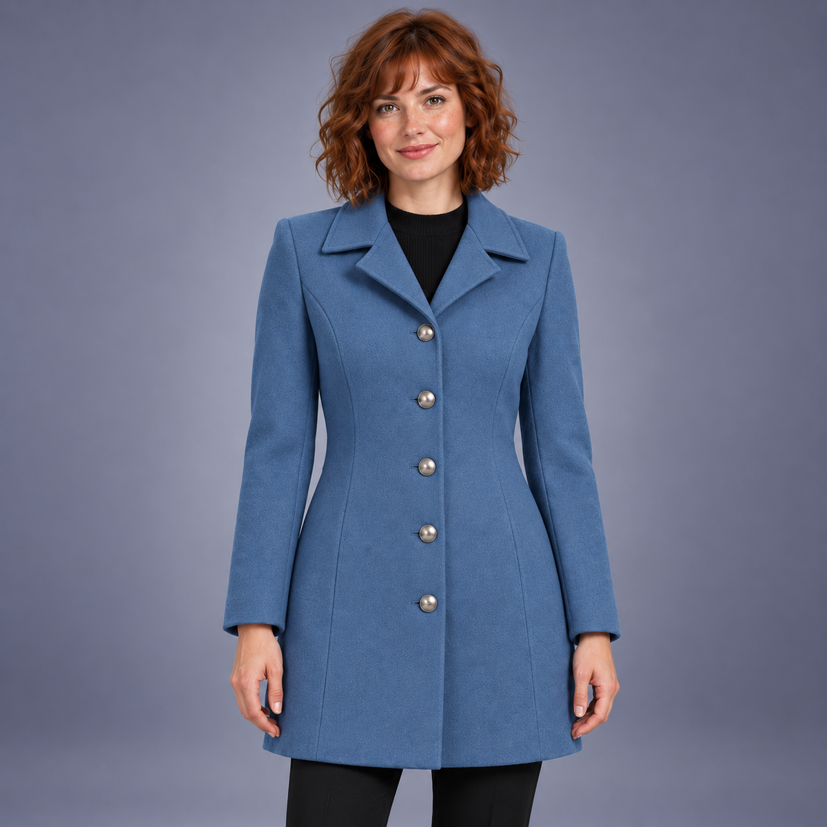 Fontavier Women's Classic Lapel Single-Breasted Long Coat