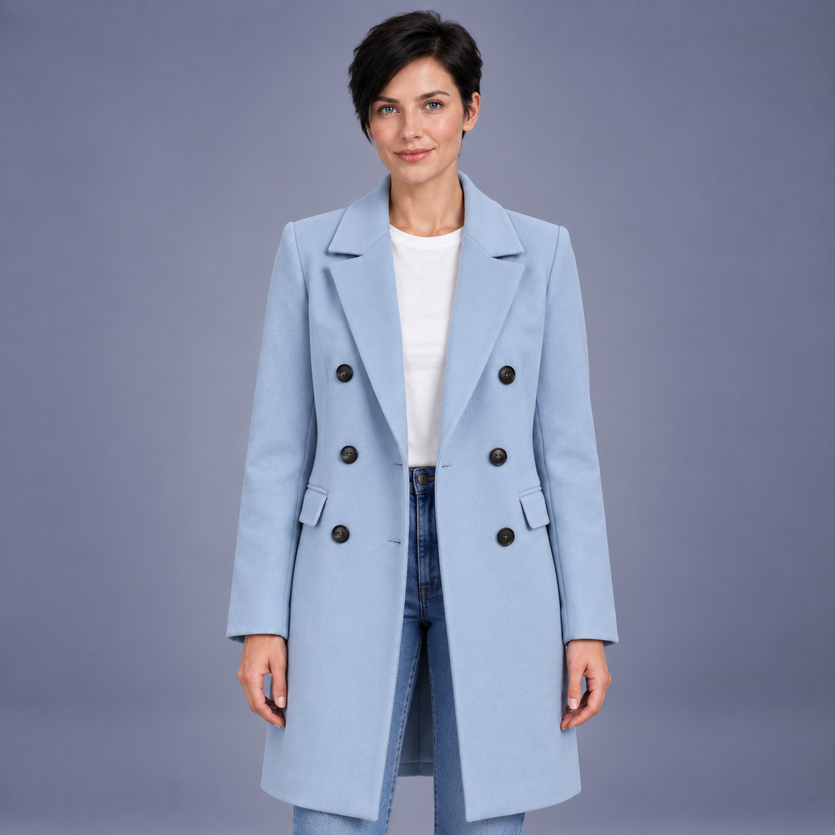 Fontavier Women's Over-The-Knee Double-Breasted Trench Coat
