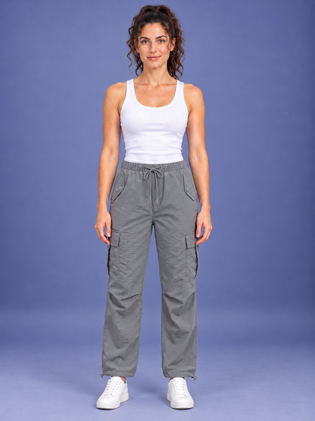 Women's Multi-Pocket Drawstring Cargo Pants