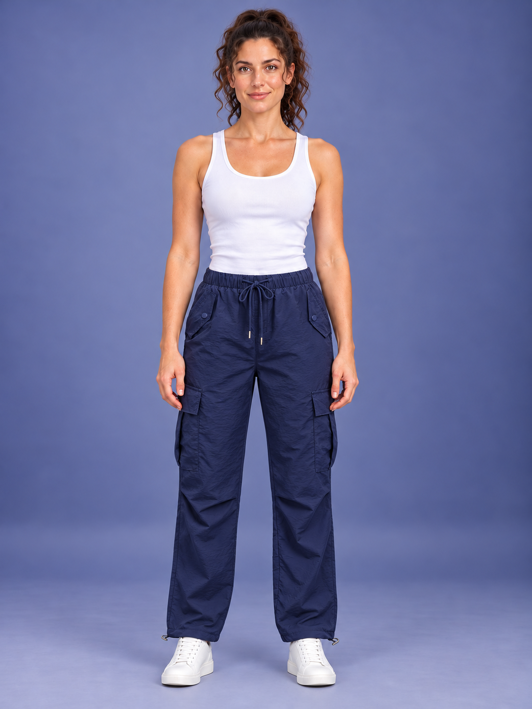 Women's Multi-Pocket Drawstring Cargo Pants