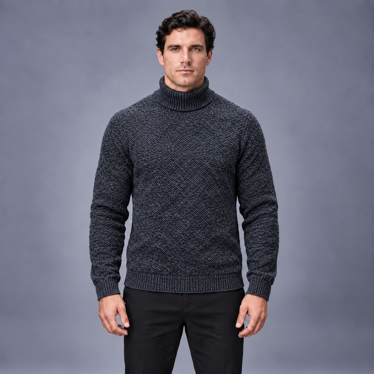 Fontavier Men's Fleece-Lined High-Neck Base Layer - Dark Grey