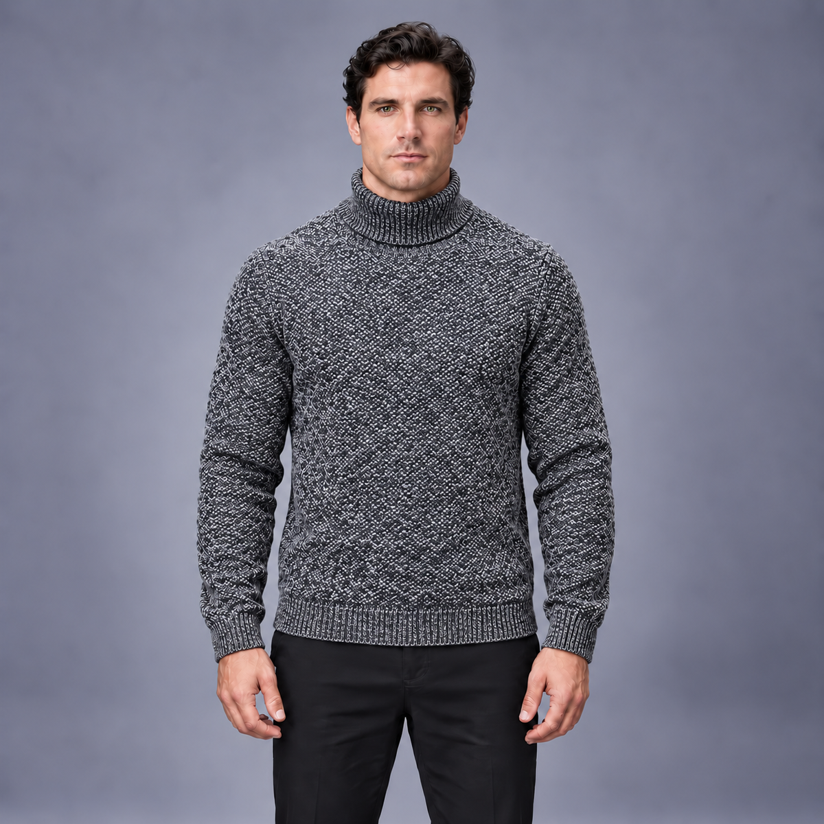 Fontavier Men's Fleece-Lined High-Neck Base Layer - Grey