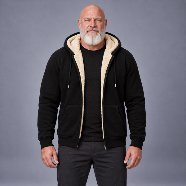 Fontavier Men's Fleece-Lined Hooded Sweatshirt - Black