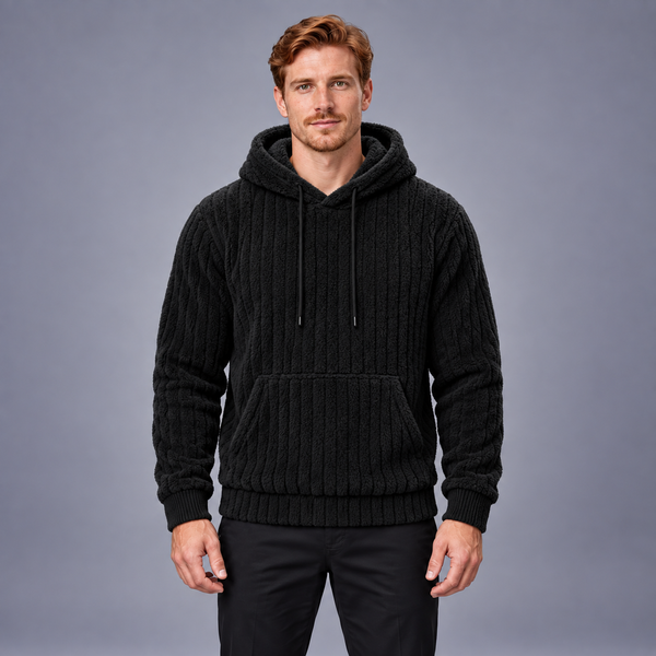 Fontavier Men's Kangaroo Pocket Hooded Sweatshirt - Black