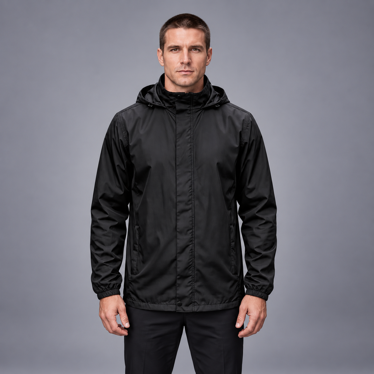 Fontavier Men's Packable Softshell Raincoat - Black