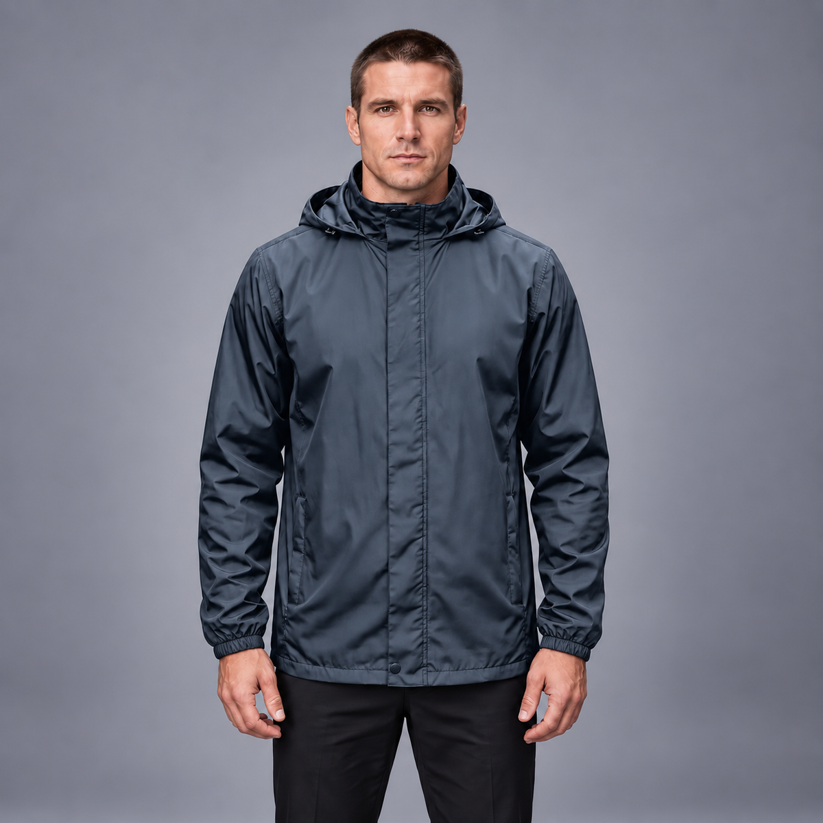 Fontavier Men's Packable Softshell Raincoat - Slate Grey