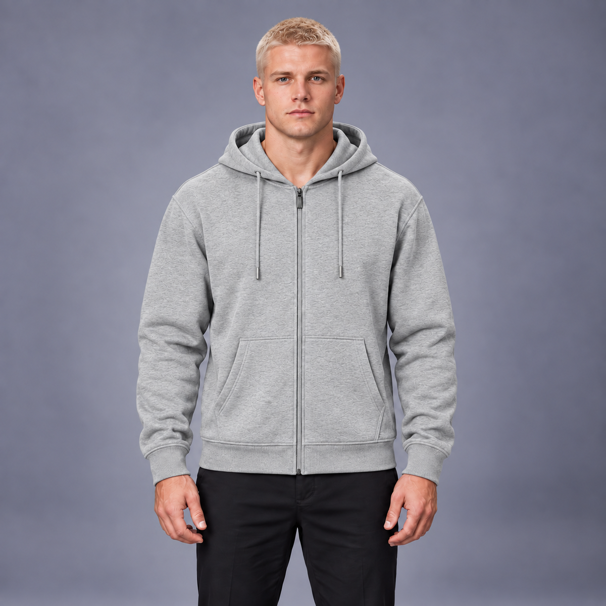 Fontavier Men's Solid Zip-Up Hooded Sweatshirt - view 5