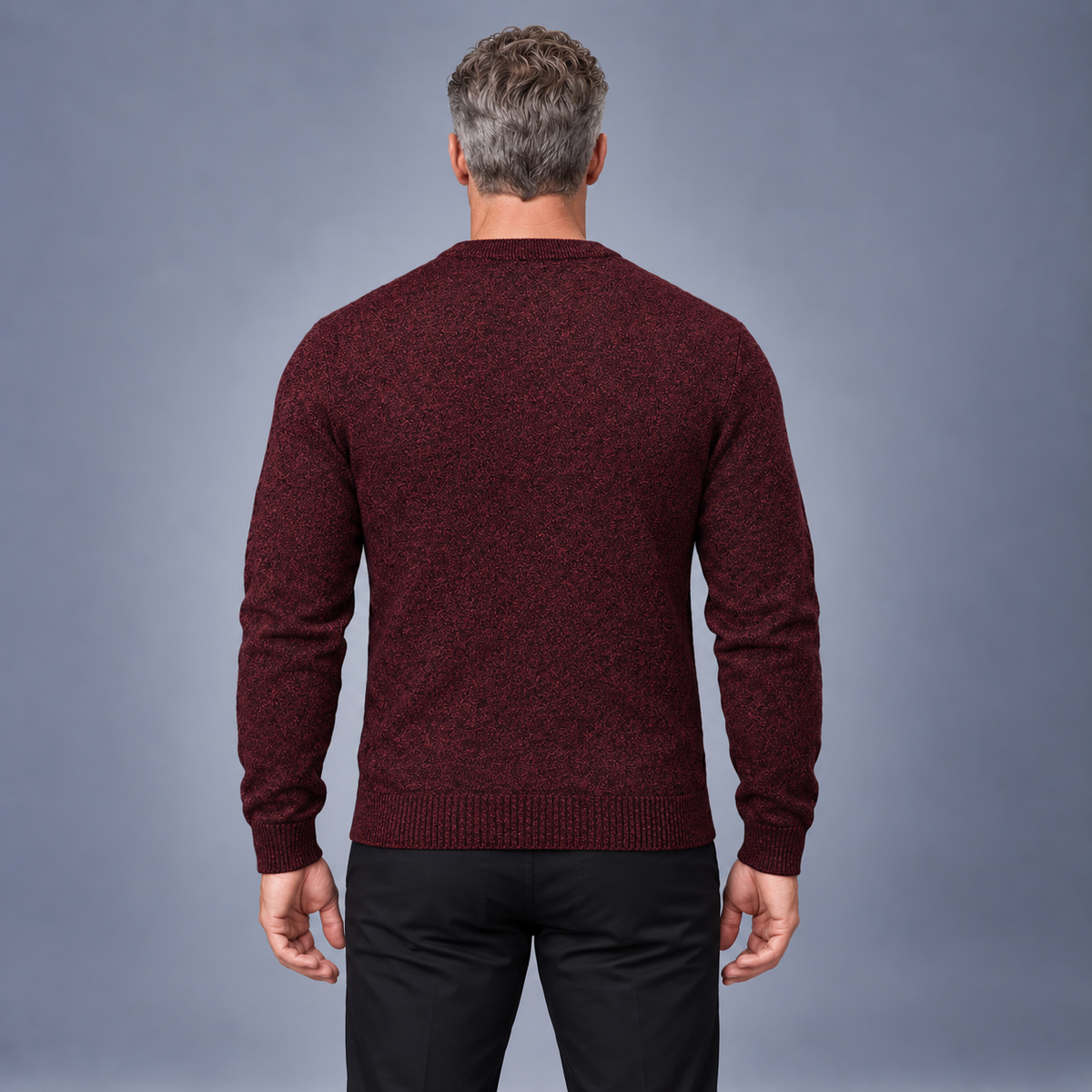 Fontavier Men's Textured Crew Neck Knit Sweater - view 2