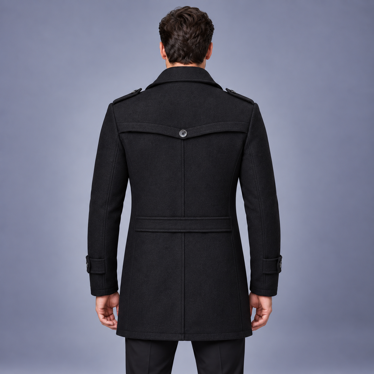 Fontavier Men's Wool-Blend Scarf Collar Overcoat - view 2